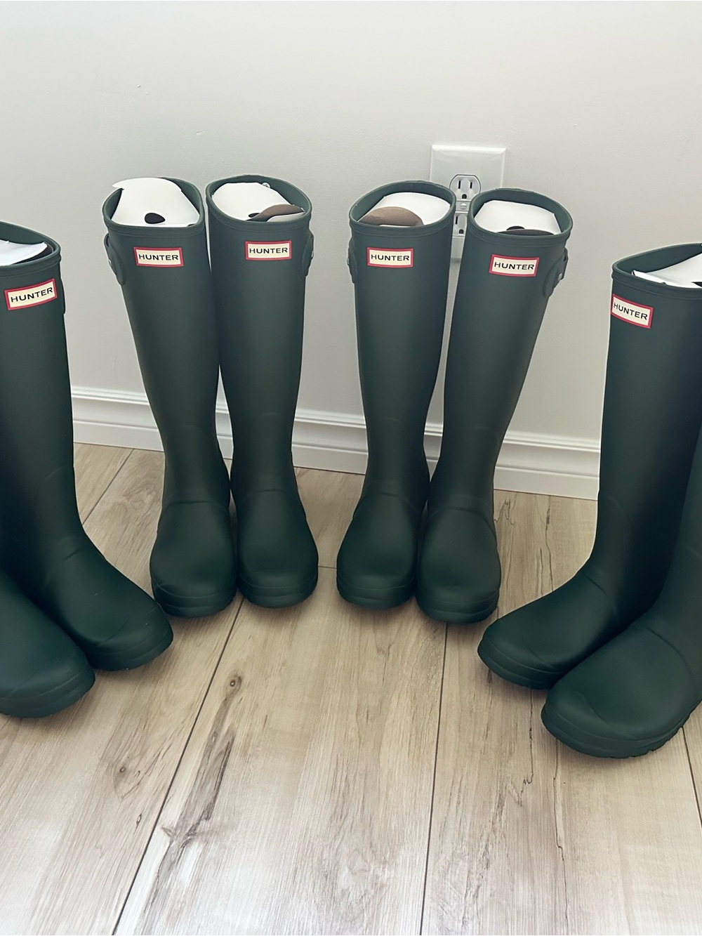 Hunter Matte Forest Green Knee-High Rain Boots